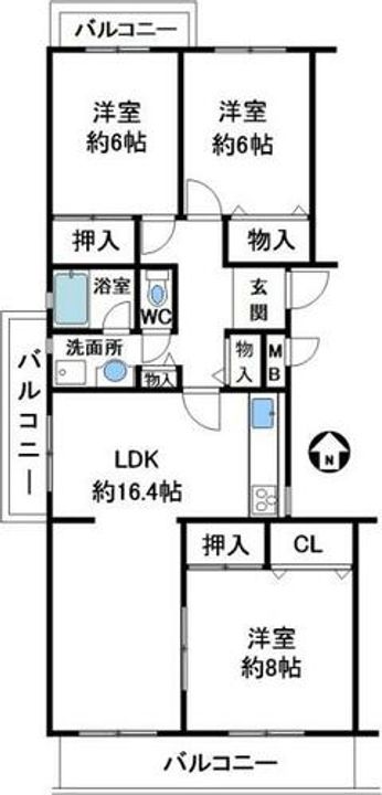 鈴蘭泉台第6ハウス501の間取り