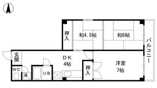 京都府京都市上京区千本通元誓願寺上る南辻町(マンション)の賃貸物件401の間取り