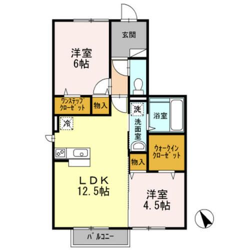 兵庫県伊丹市野間2丁目(アパート)の賃貸物件の間取り