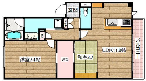 ヴィラソレーユ古曽部町B棟の間取り