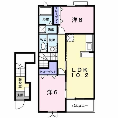 京都府綾部市高津町(アパート)の賃貸物件0202の間取り