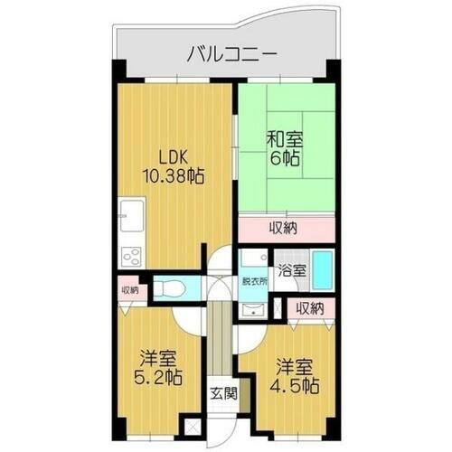 福岡県福岡市東区筥松新町(マンション)の賃貸物件の間取り