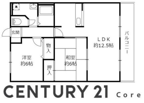 シャトーアルバ2 栗東市市三宅の間取り