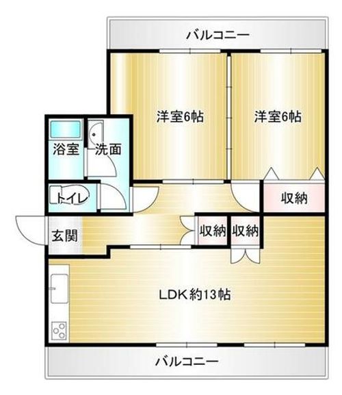 福岡県飯塚市柏の森(マンション)の賃貸物件の間取り