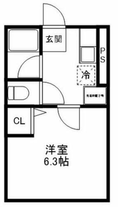 シティハイム的場205の間取り