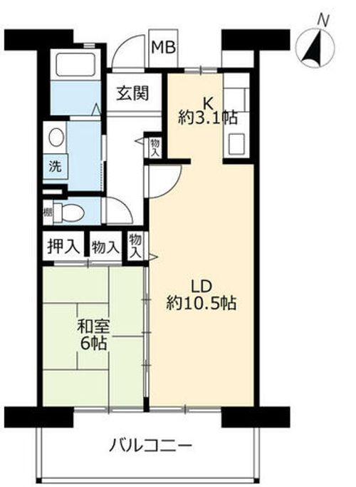 URグリーンヒルズ仁川0020503の間取り
