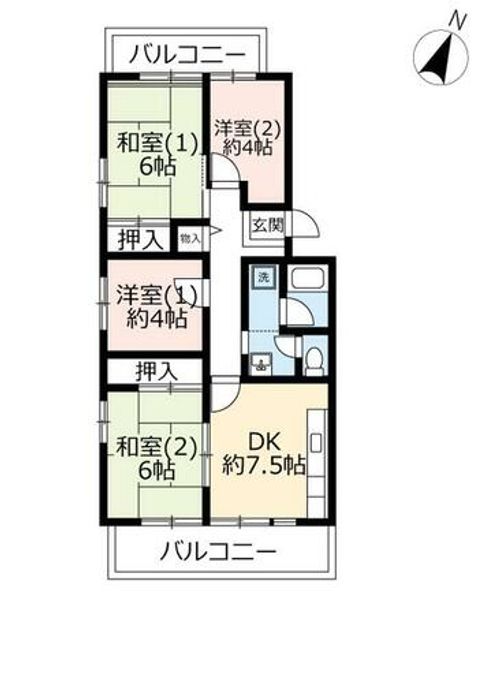 URグリーンタウン槇島2060108の間取り
