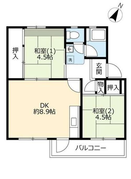 UR中登美第三E160406の間取り