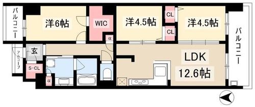 プレサンス ジェネ 新栄町駅前 葵0305の間取り