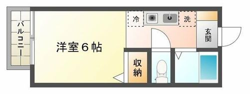 キャンパス本多聞205の間取り