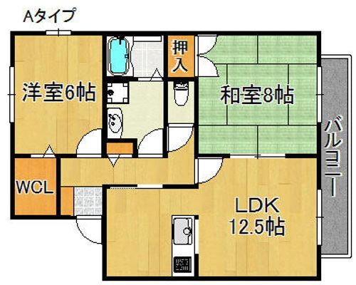 セジュール白水Ⅱの間取り