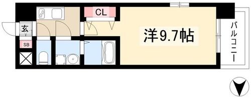La Douceur志賀本通Ⅱ1009の間取り