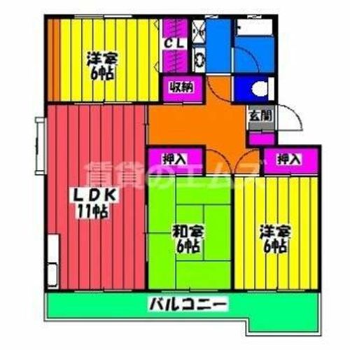シティーコア大和105の間取り