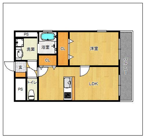 グランドスクエアII206の間取り