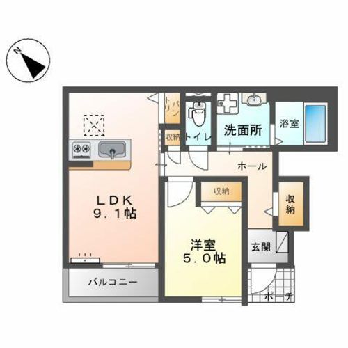 仮称)泉大津市綾井新築アパートの間取り