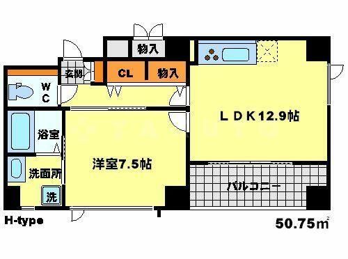 大阪府箕面市桜4丁目(マンション)の賃貸物件の間取り