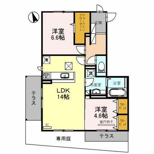 大阪府箕面市新稲5丁目(アパート)の賃貸物件の間取り