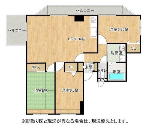 ひまわりハイツ日の出302の間取り