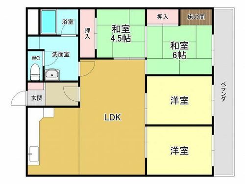 第二千里グランドハイツの間取り