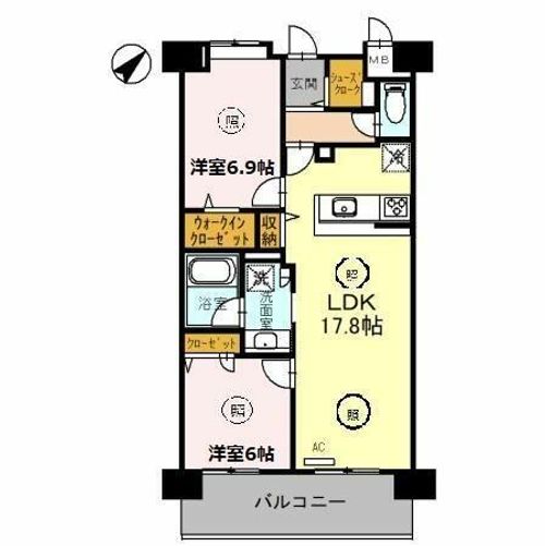 大阪府豊中市新千里南町2丁目(マンション)の賃貸物件の間取り