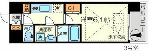 スプランディッド新大阪DUE0803の間取り