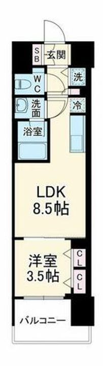 スプランディッド本町東DUEの間取り