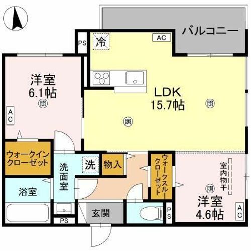 (仮称)D-ROOM橋波東之町(西棟)302の間取り