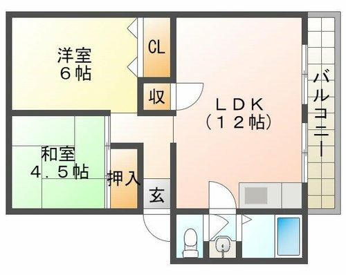 名谷農住団地H棟の間取り