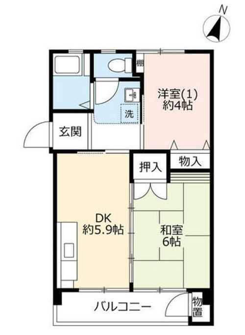 UR中登美第三F100105の間取り