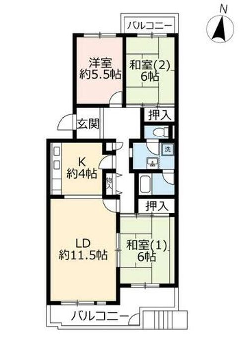 URグリーンタウン槇島0020105の間取り