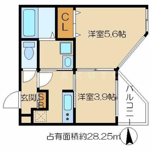 ブランネージュ銀閣寺道の間取り
