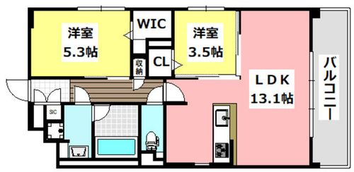 プレミアムコート千里丘503の間取り
