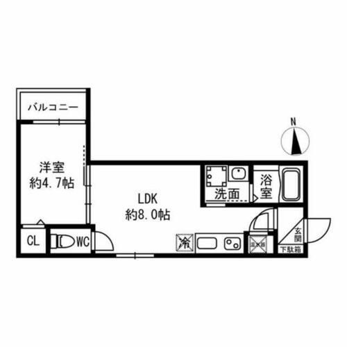 大阪府寝屋川市香里北之町(アパート)の賃貸物件の間取り