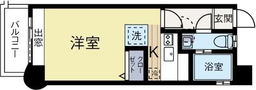 福岡県福岡市中央区荒戸1丁目(マンション)の賃貸物件の間取り