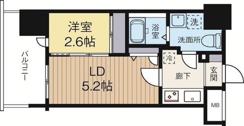福岡県福岡市博多区神屋町(マンション)の賃貸物件の間取り