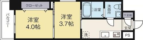 福岡県福岡市博多区博多駅前4丁目(マンション)の賃貸物件の間取り