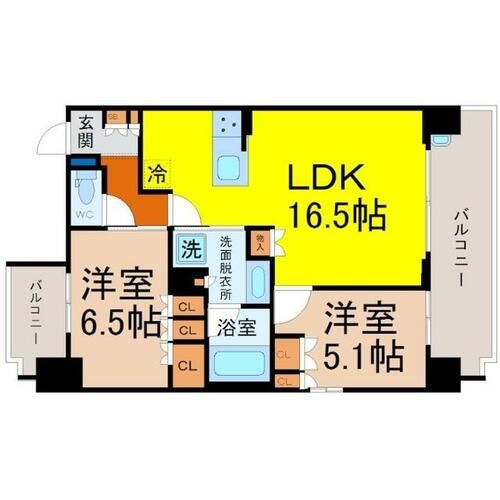 グランパセオ名駅那古野の間取り
