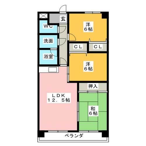 サンモールⅠの間取り