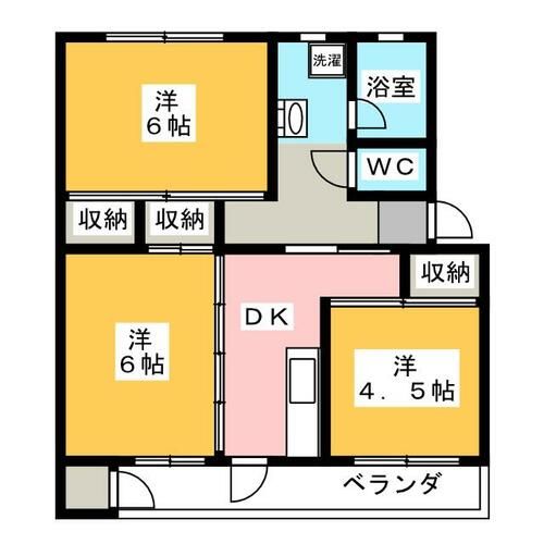 赤坂コーポ北棟の間取り