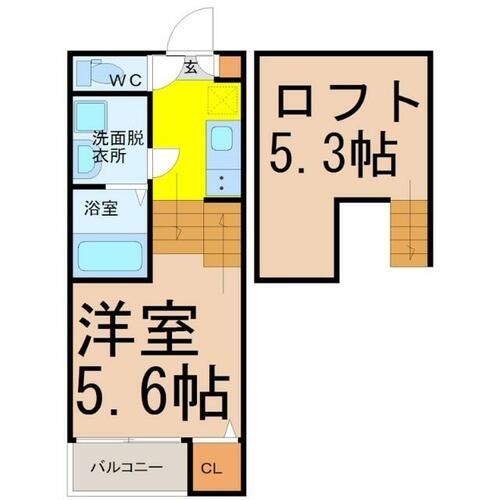 愛知県名古屋市名東区宝が丘(アパート)の賃貸物件の間取り