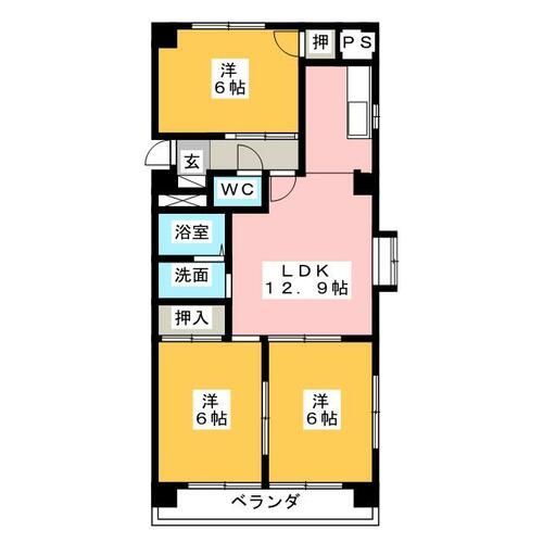 ケープヒルズ仲田の間取り