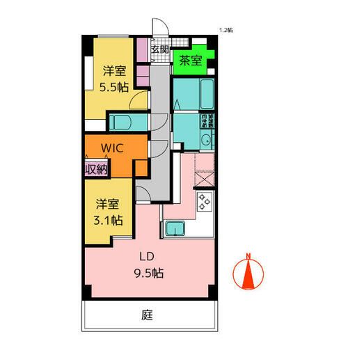 グランドメゾン小田井1Cの間取り