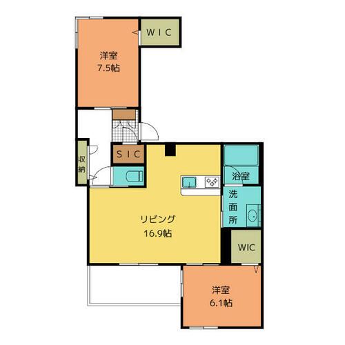 シャーメゾン比良202の間取り