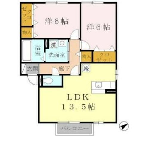 グランモア航 A棟の間取り