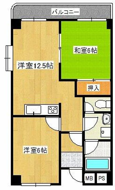 千里サンハイツ403の間取り