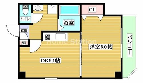 大阪府大阪市福島区吉野2丁目(マンション)の賃貸物件の間取り