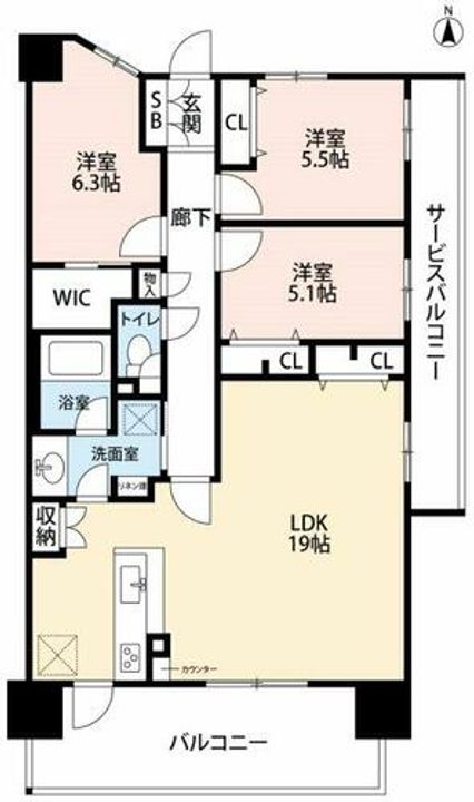 愛知県岡崎市羽根東町2丁目(マンション)の賃貸物件の間取り