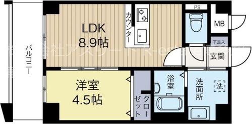 福岡県福岡市東区原田2丁目(マンション)の賃貸物件の間取り