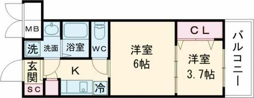 CREST TAPP京都二条の間取り