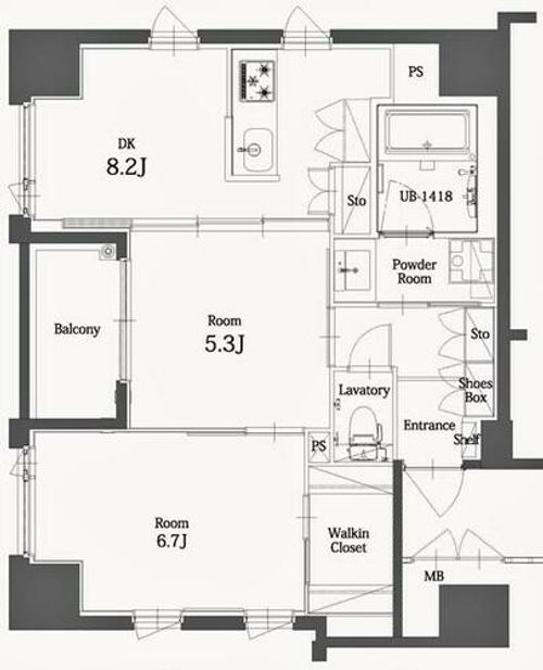 福岡県福岡市博多区博多駅南2丁目(マンション)の賃貸物件の間取り